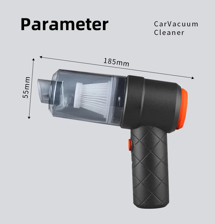 Car Vacuum Cleaner Cordless - 1200mAh Handheld Portable