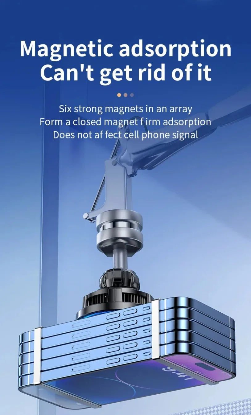 VIKEFON 15W ice Cooling Magnetic Wireless Car Charger for iPhone 16-12 Pro Max MacSafe Car Phone Holder Fast Charging Station