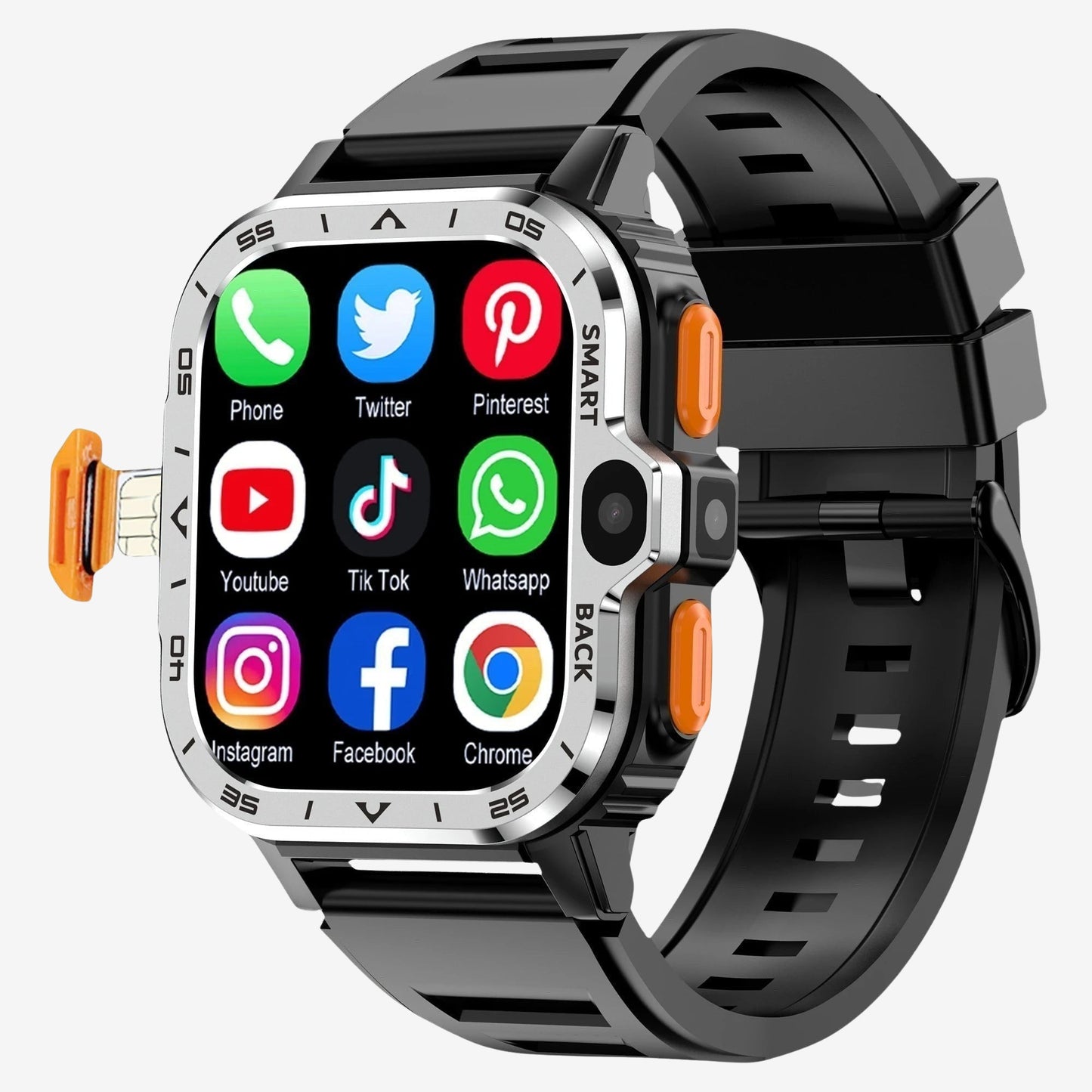 Android Smart Watch 4G - GPS, Dual Camera, 64GB Storage