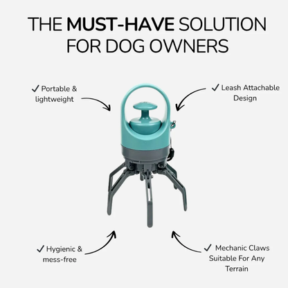 Dog Poop Scooper with Waste Bags - 6-Claw Portable Design