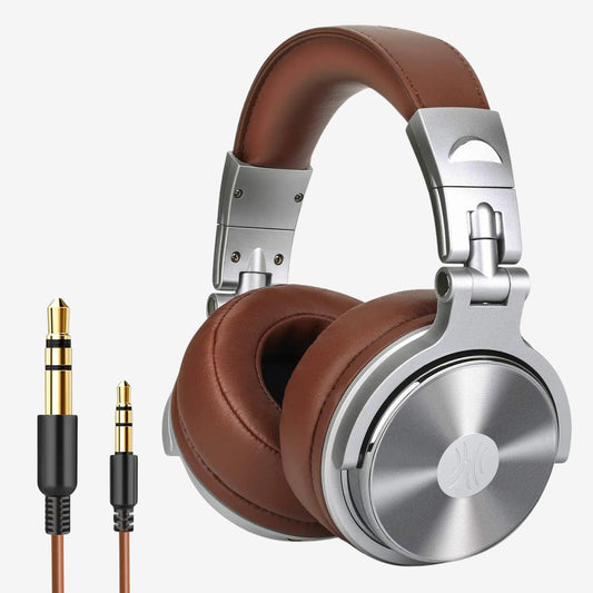 DJ Studio Headphones - Professional Over Ear with Mic 50mm