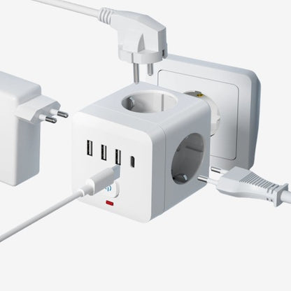 Power Strip 7-in-1 Desktop - 3 AC Outlets 3 USB Type-C Surge