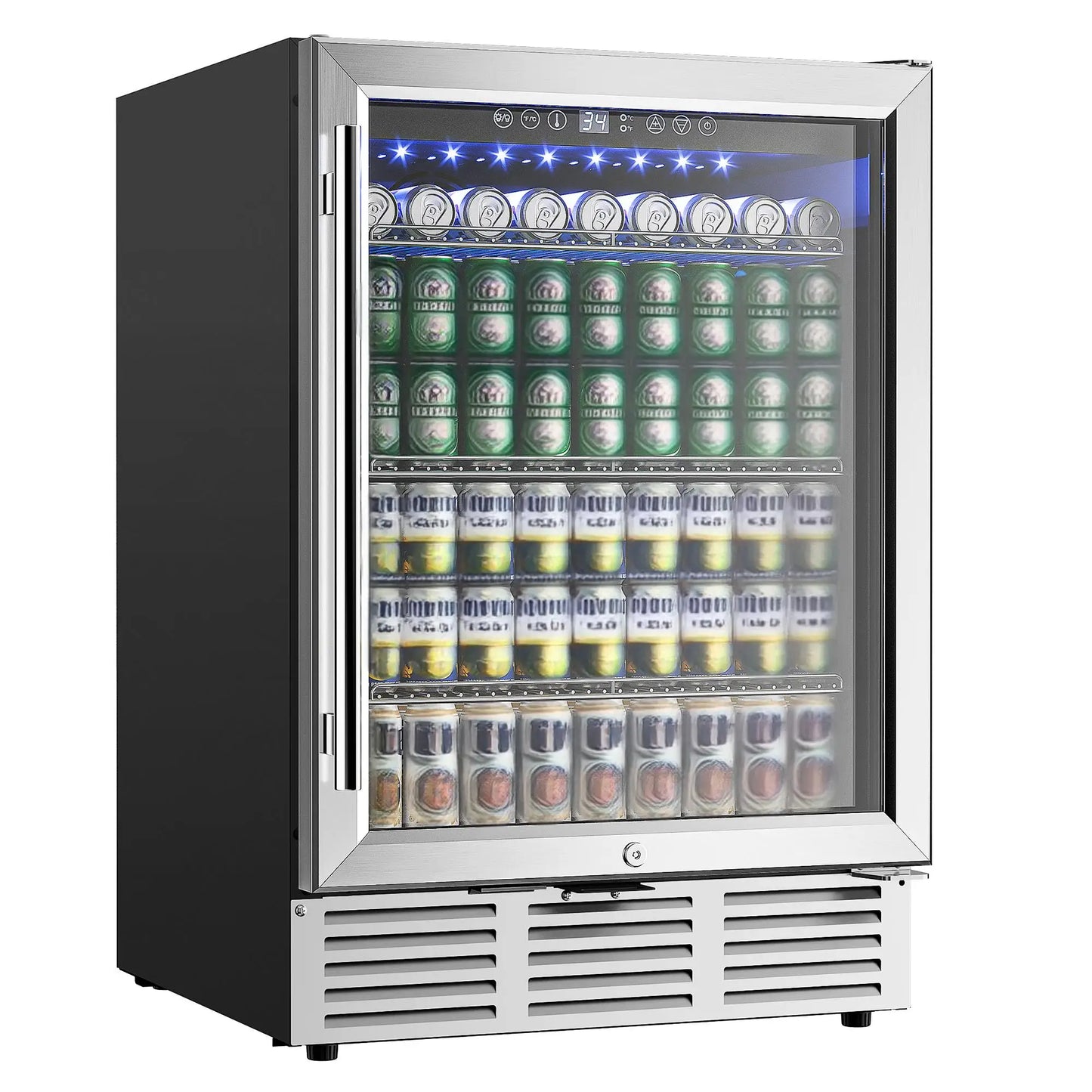 24 Inch Beverage Fridge - 180 Can Built-in Under Counter