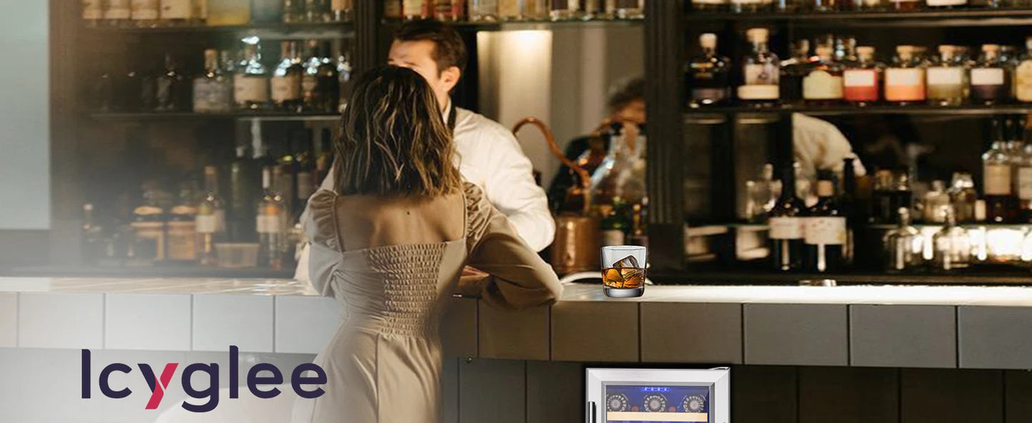 Wine Fridge 33 Bottles - Dual Zone Temperature Control 15 Inch