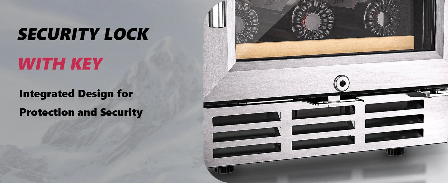 Wine Fridge 33 Bottles - Dual Zone Temperature Control 15 Inch