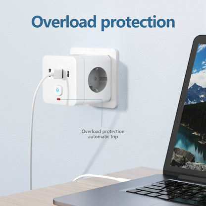 Power Strip 7-in-1 Desktop - 3 AC Outlets 3 USB Type-C Surge