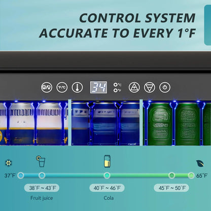 24 Inch Beverage Fridge - 180 Can Built-in Under Counter