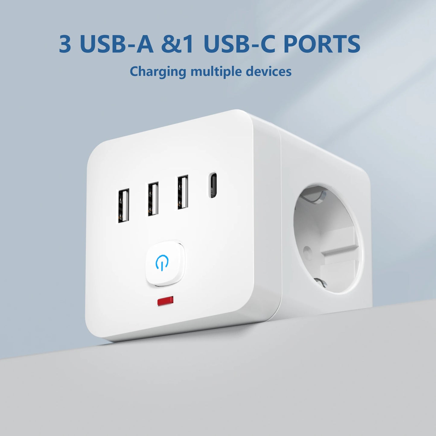 Power Strip 7-in-1 Desktop - 3 AC Outlets 3 USB Type-C Surge