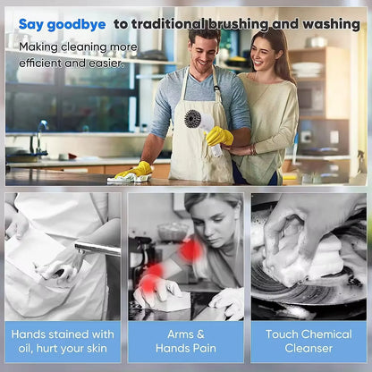 Electric Cleaning Brush - 5 Heads, USB Rechargeable Scrubber