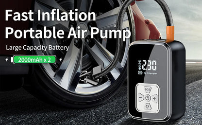 Portable Car Tyre Inflator - Electric Air Pump with Digital Display
