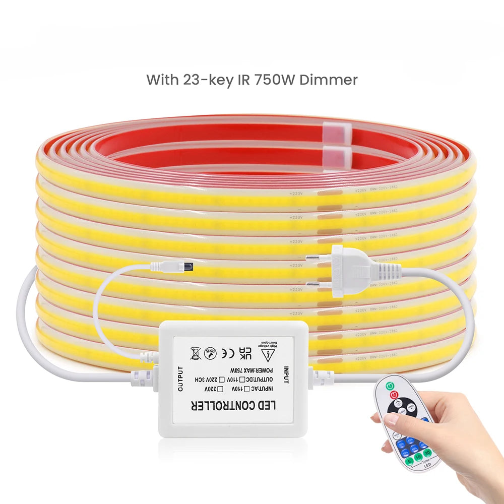 COB LED Strip Light 220V - Waterproof Smart WiFi Control