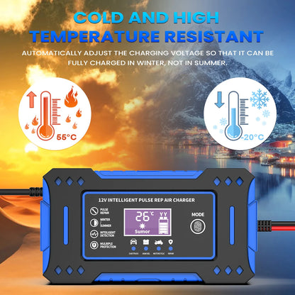 12V Car Battery Charger 6A - LCD Display Smart Repair