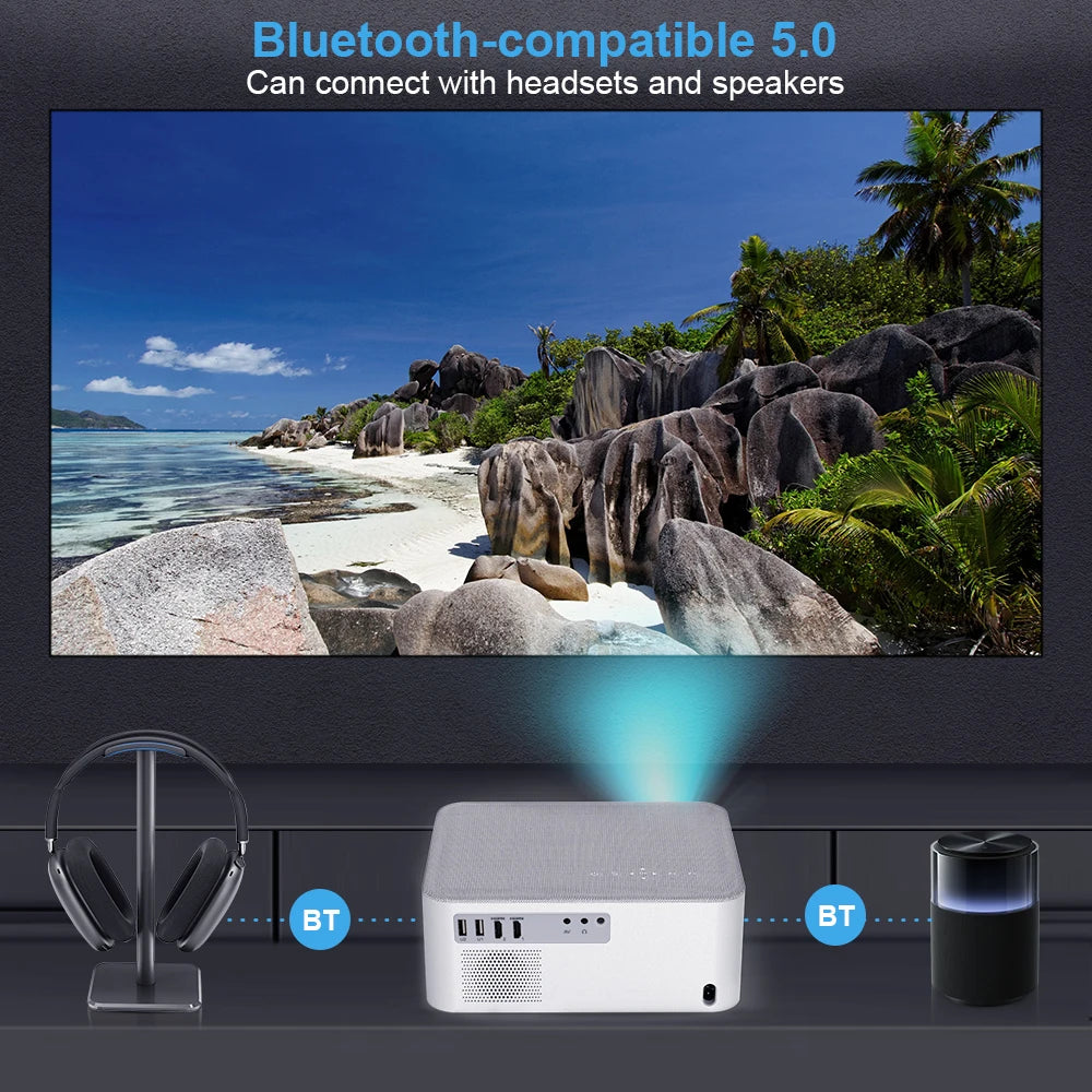 Portable Mini Projector 1080P Full HD - WiFi Android 4K Video