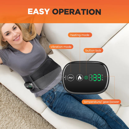 Lumbar Support Belt - Heated Vibrating Back Brace with Red Light