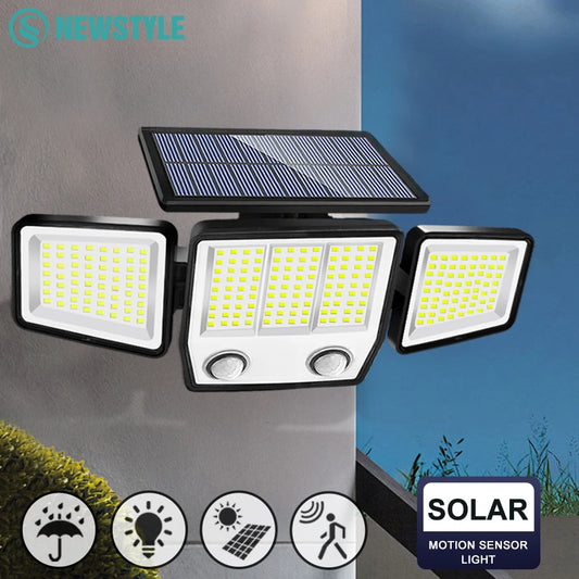 Solar Motion Sensor Lights 236 LED - Triple Head Security Light