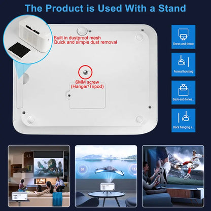 Portable Mini Projector 1080P Full HD - WiFi Android 4K Video