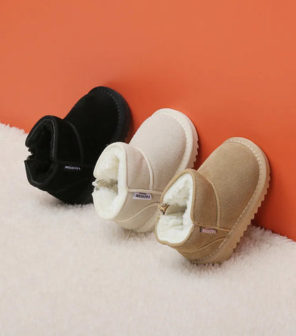 Baby Winter Snow Boots - Warm Plush Leather Ankle Boots