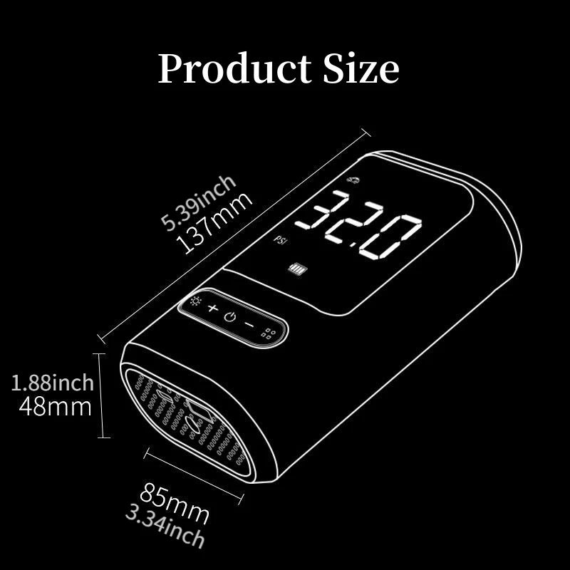 Wireless Car Tyre Inflator - Portable Air Compressor 150PSI