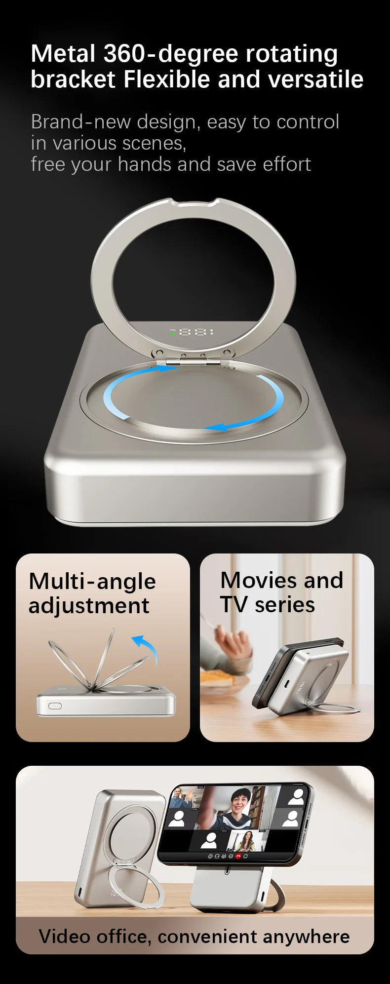 10,000mAh MagSafe Power Bank - Wireless Charging Stand 20W