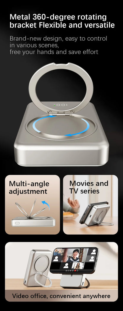 10,000mAh MagSafe Power Bank - Wireless Charging Stand 20W