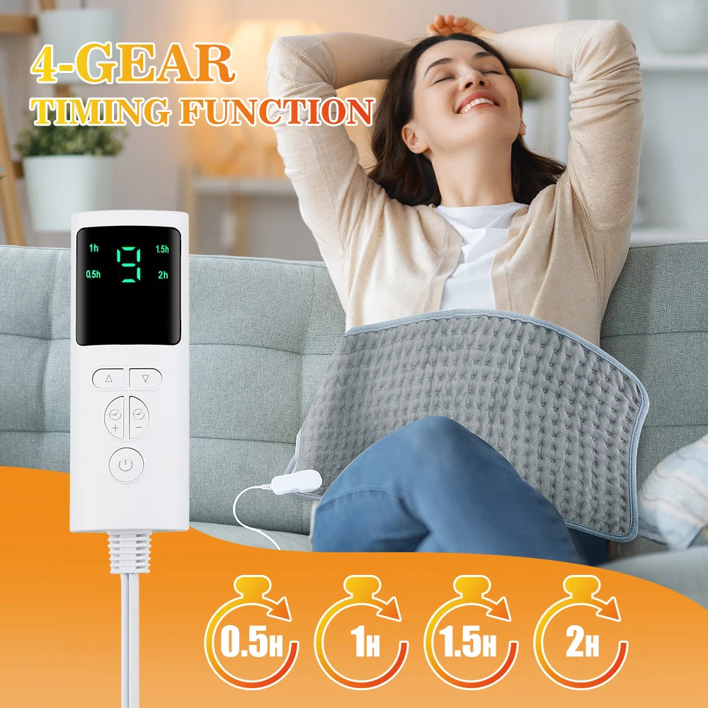 Electric Heating Pad 60x30cm - 9 Temperature Settings Timer