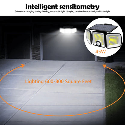 Solar Motion Sensor Lights 236 LED - Triple Head Security Light
