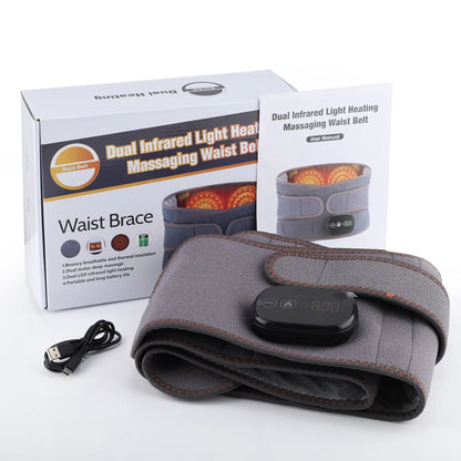 Lumbar Support Belt - Heated Vibrating Back Brace with Red Light
