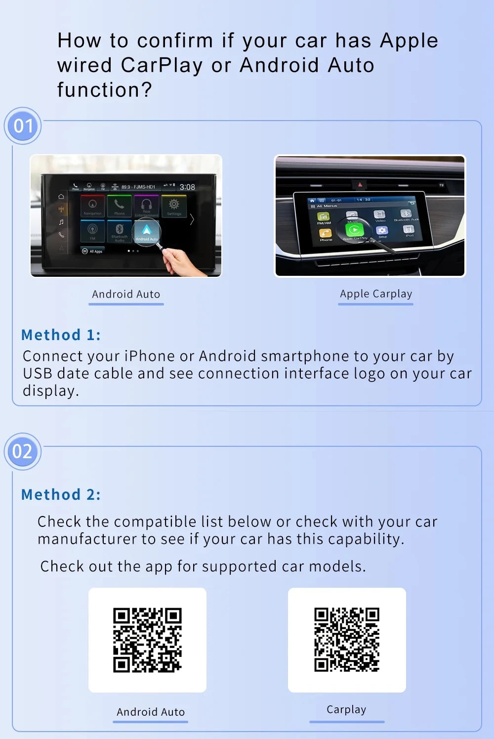 Wireless CarPlay Android Auto Adapter - 2-in-1 USB Dongle