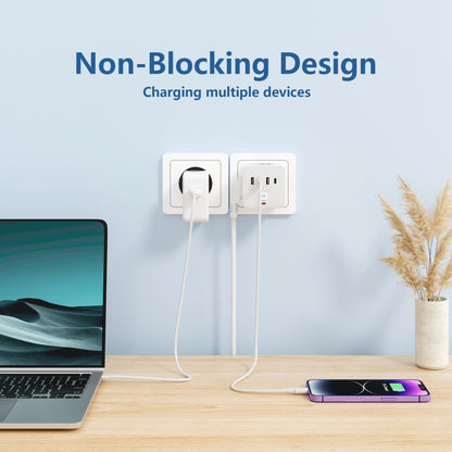 Power Strip 7-in-1 Desktop - 3 AC Outlets 3 USB Type-C Surge