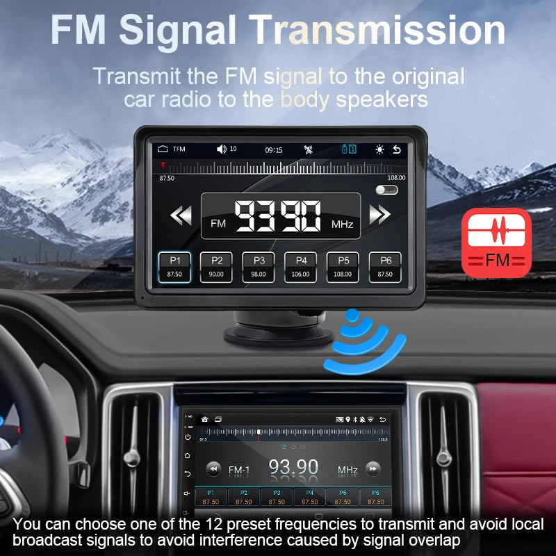 Car Stereo Screen 7 Inch - Wireless CarPlay Android Auto