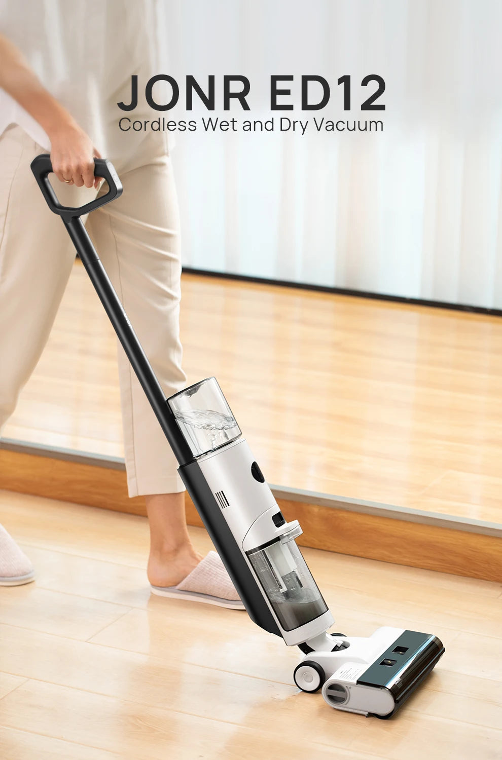 Wet Dry Cordless Vacuum Mop - 200W Smart Floor Cleaner