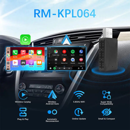 Wireless CarPlay Android Auto Adapter - 2-in-1 USB Dongle