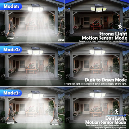 Solar Motion Sensor Lights 236 LED - Triple Head Security Light