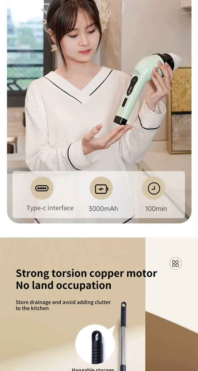 Electric Cleaning Brush 9-in-1 - Extendable Scrubber Kit