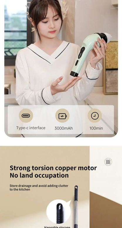 Electric Cleaning Brush 9-in-1 - Extendable Scrubber Kit