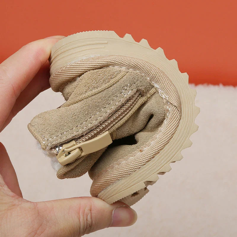 Baby Winter Snow Boots - Warm Plush Leather Ankle Boots