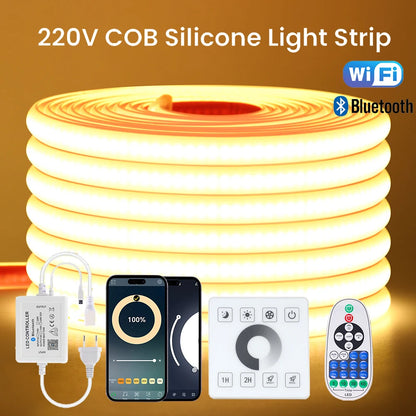 COB LED Strip Light 220V - Waterproof Smart WiFi Control