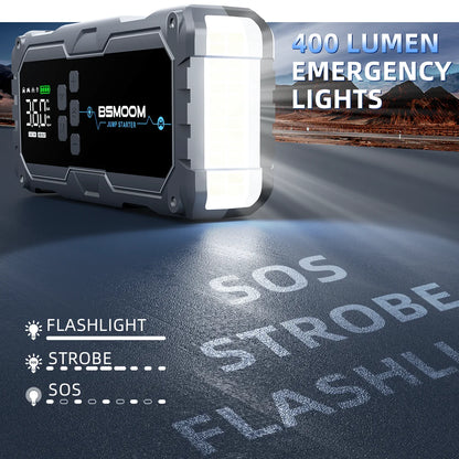 Car Jump Starter 7000A - Portable Battery Booster with Air Pump