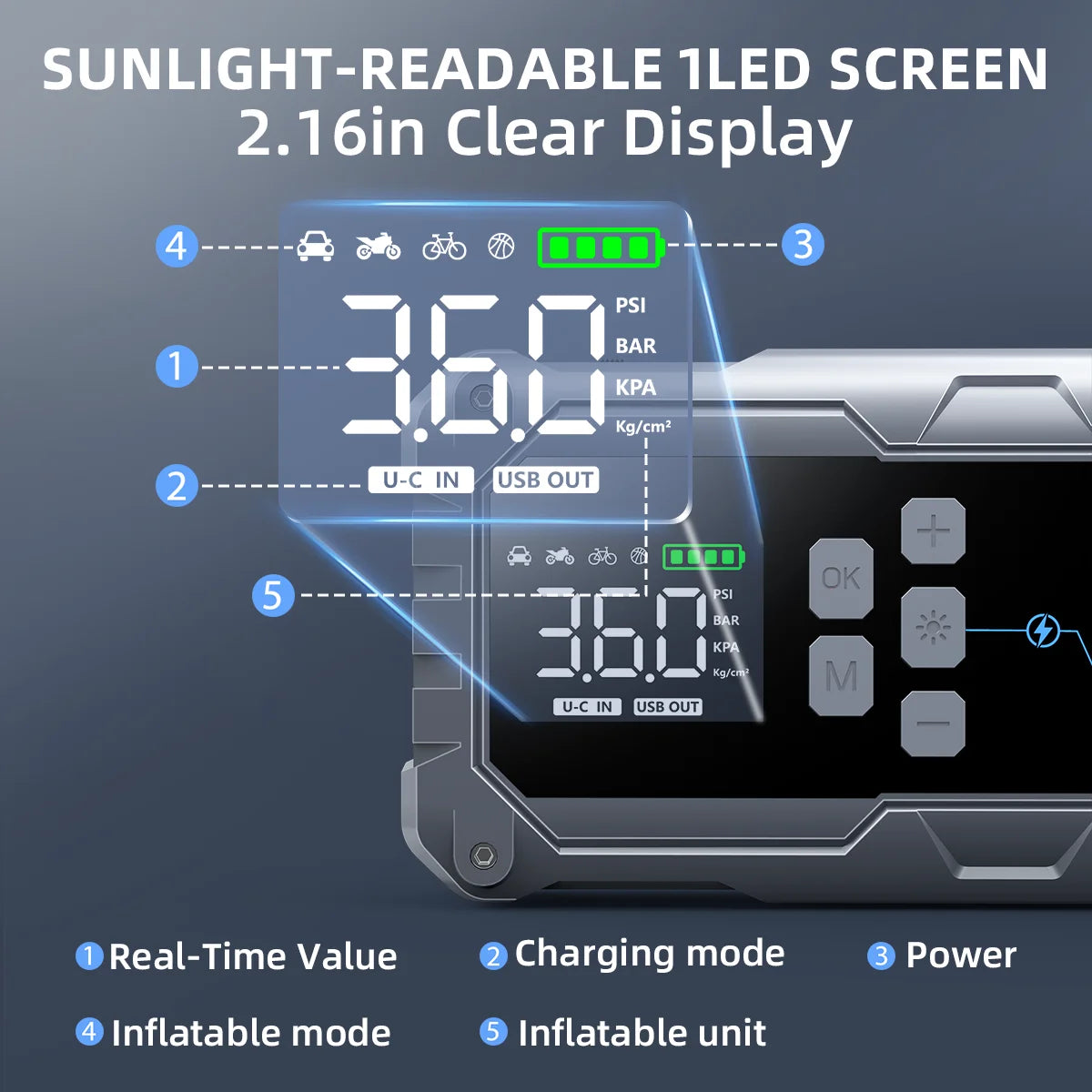 Car Jump Starter 7000A - Portable Battery Booster with Air Pump