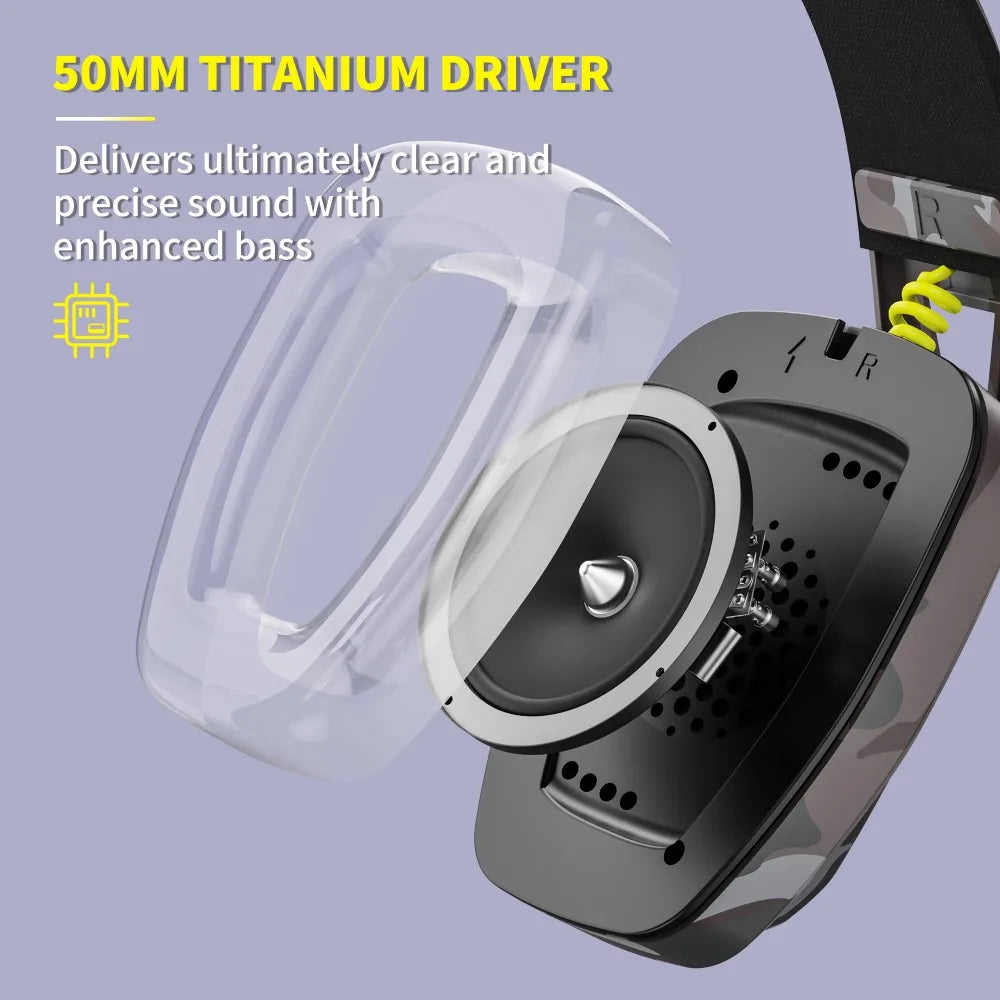 Wireless Gaming Headset - 2.4GHz & Bluetooth with Mic