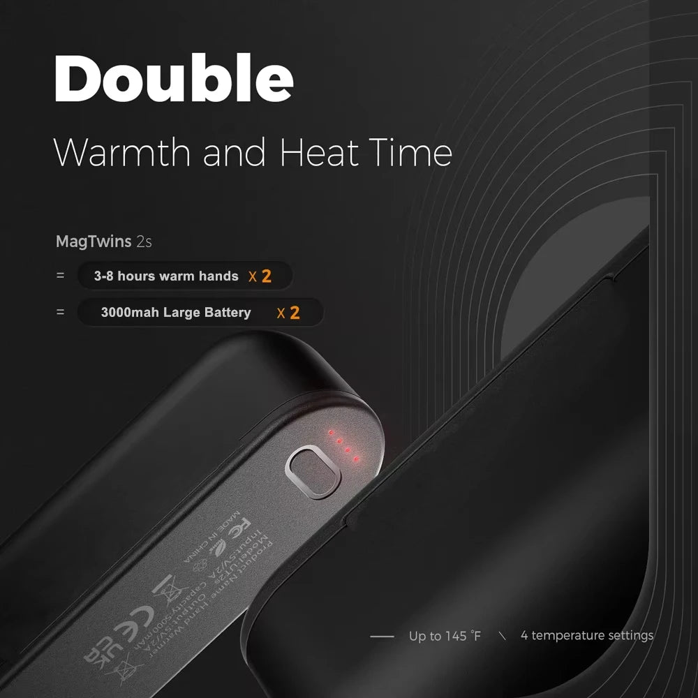Rechargeable Hand Warmers - 2in1 Magnetic Pocket Heaters