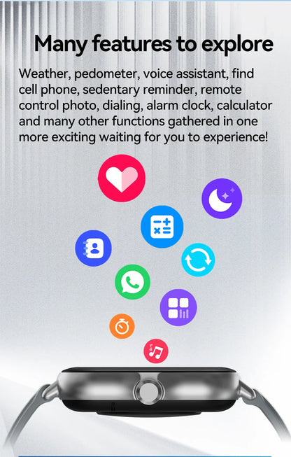 Smart Fitness Watch - Heart Rate Monitor & Bluetooth Calling