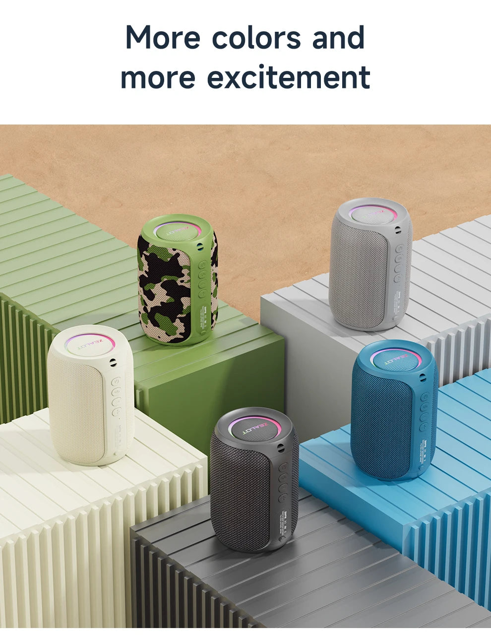 Portable Bluetooth Speaker Waterproof IPX6 - 3600mAh Battery