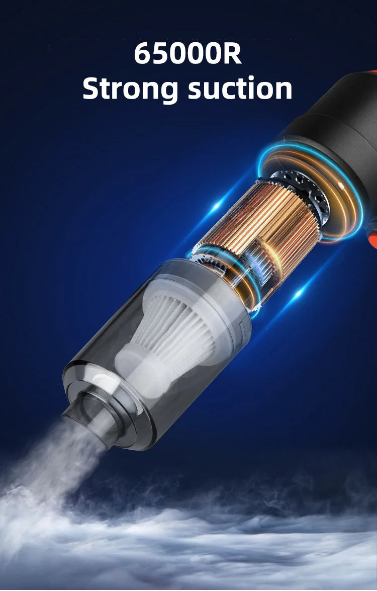 Car Vacuum Cleaner Cordless - 1200mAh Handheld Portable
