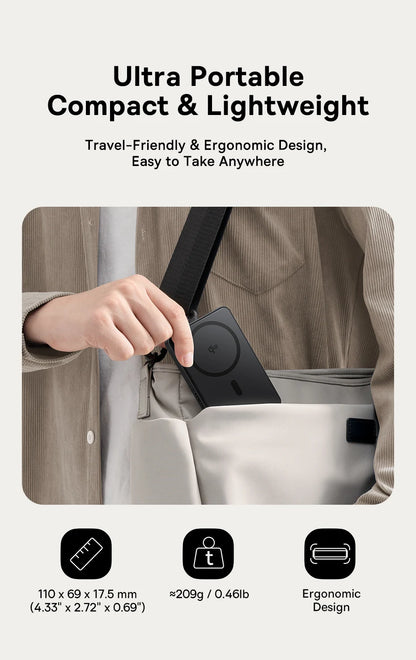Qi2 Wireless Power Bank 10,000mAh - 15W Magnetic Charging
