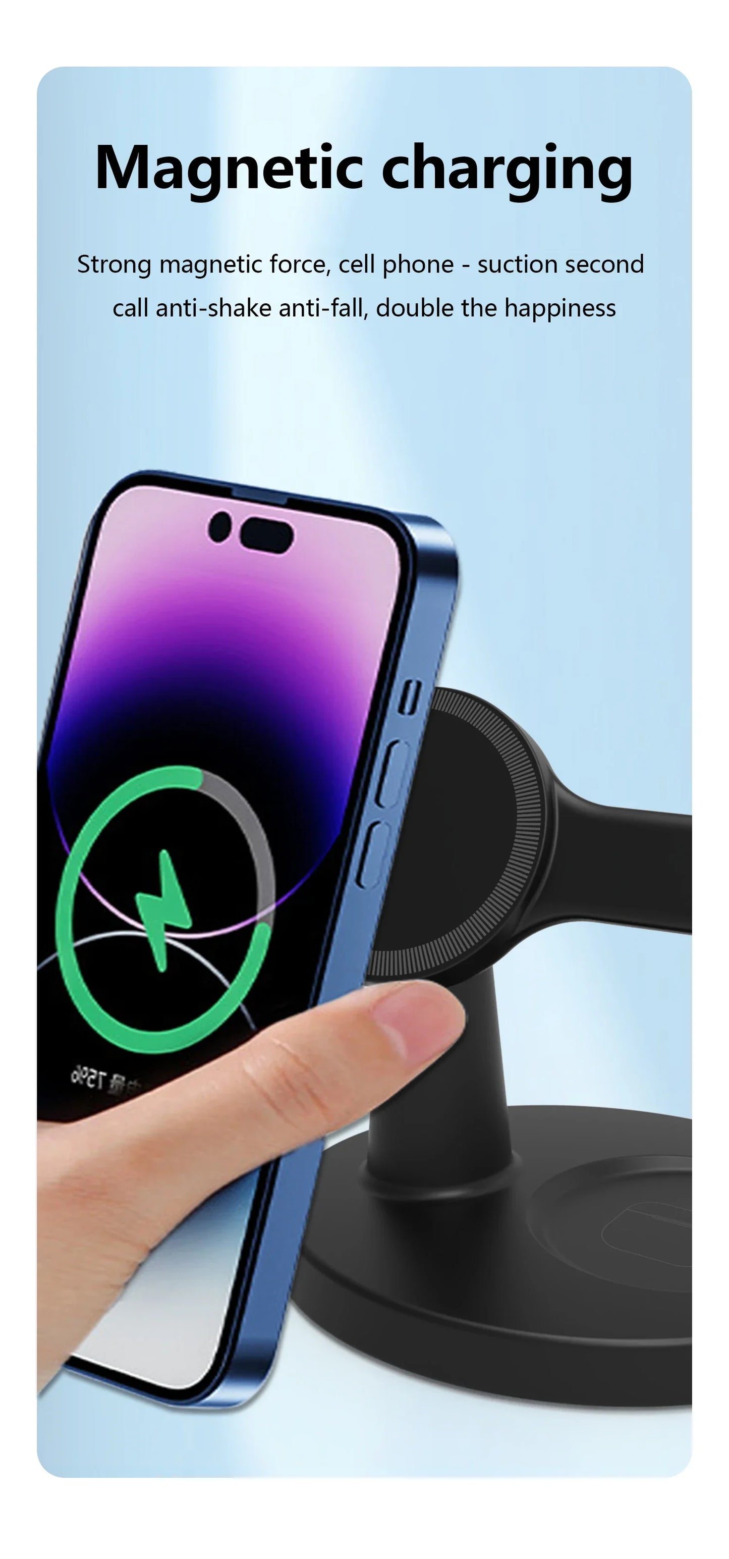 3 In 1 Magnetic Wireless Charger Stand For Magsafe iPhone 16 15 14 13 Pro Max Apple Watch 9 8 AirPods Pro Fast Charging Station
