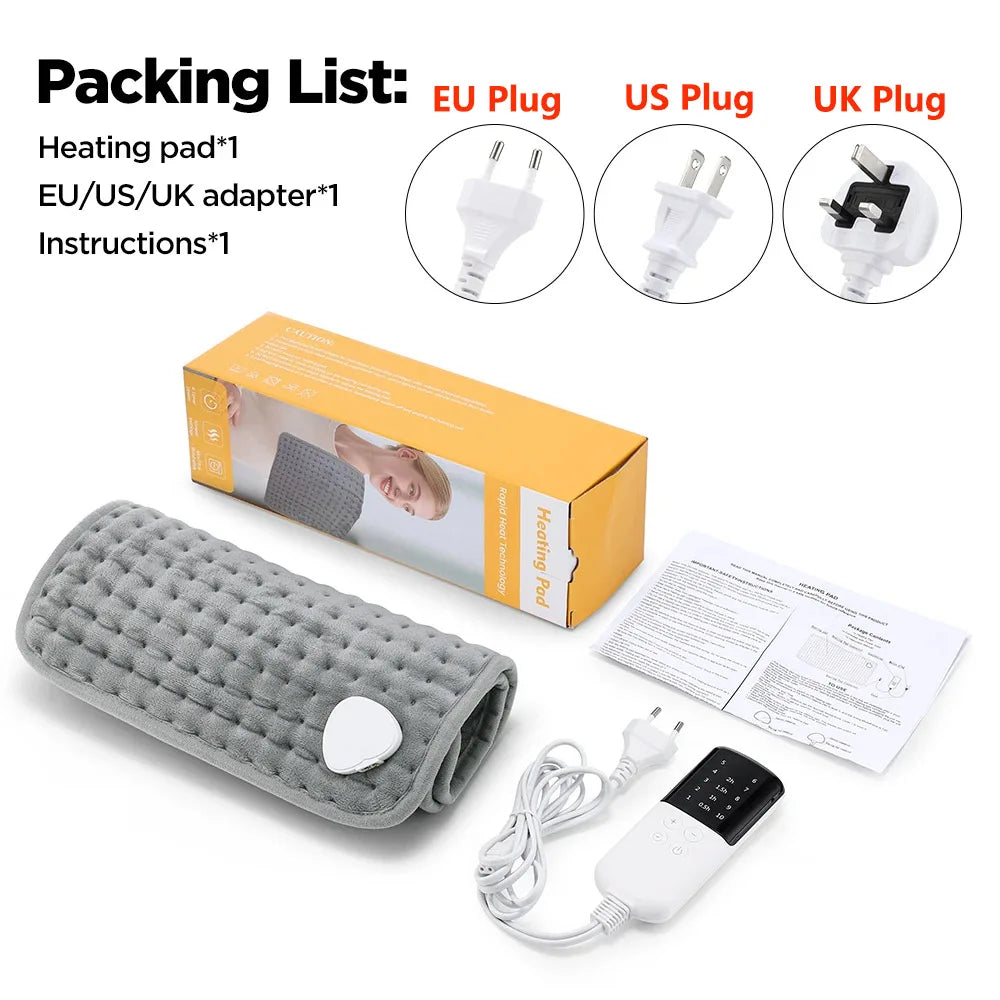 Electric Heating Pad 30x60cm - 9 Temperature Levels Back Warmer