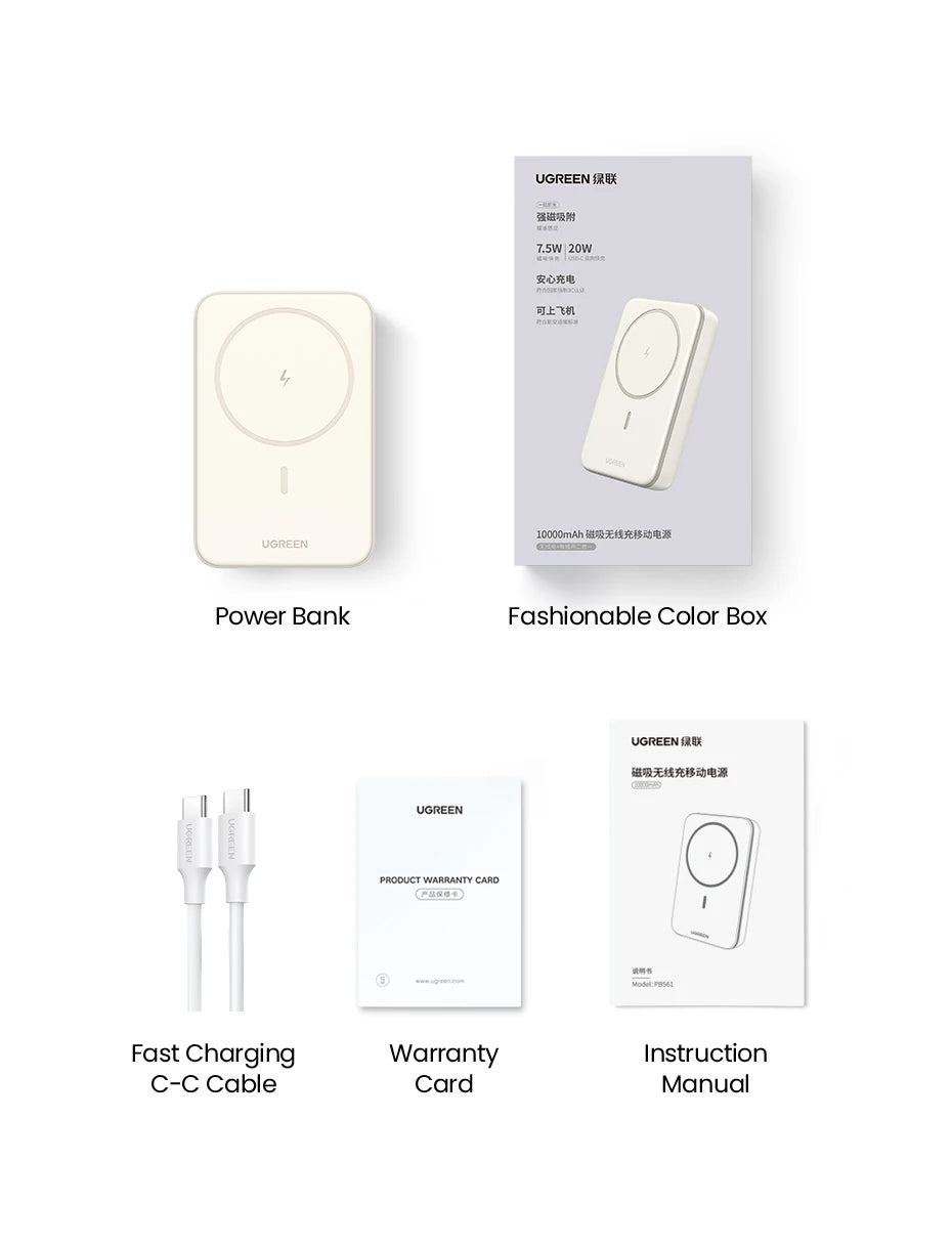 Magnetic Wireless Power Bank 10,000mAh - 20W Fast Charging