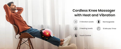Knee Massager Cordless with Heat - 3 Vibration & Temperature
