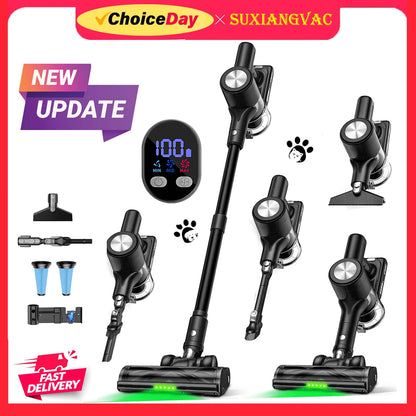 Cordless Stick Vacuum - 46kPa Suction Self-Standing Pet Hair
